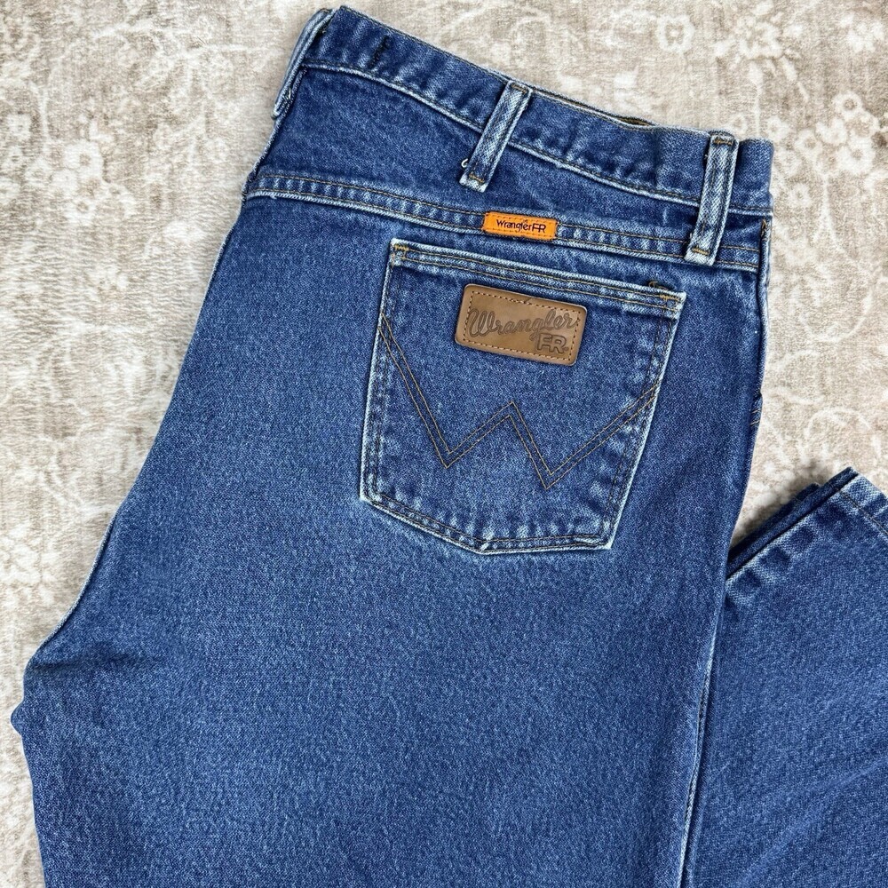 Vintage Wrangler Jeans Mens 40x32 Blue FR13MWZ Cotton Straight Flame Resistant